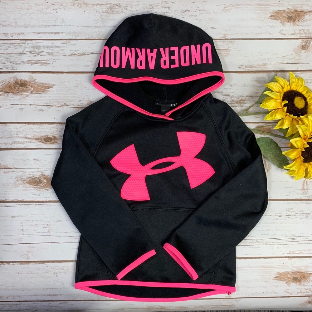 Under Armour Black & Pink Hoodie Sweatshirt